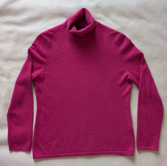 Lord & Taylor Women’s 100% Cashmere Turtleneck Sweater Pink Size XL - Picture 7 of 14